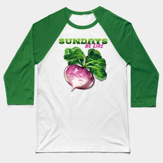 Sunday Turnips Baseball T-Shirt by Tiramel